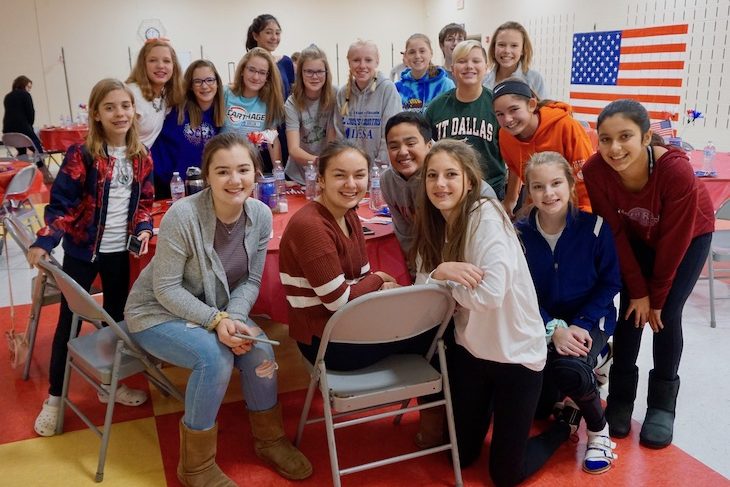 <p>RMS Peer Buddies at the Feast! During the school year, students in the ILP are paired with RMS Peer Buddies who assist in morning routines, PE, lunch, and more. All participating students benefit from this partnership.</p>
