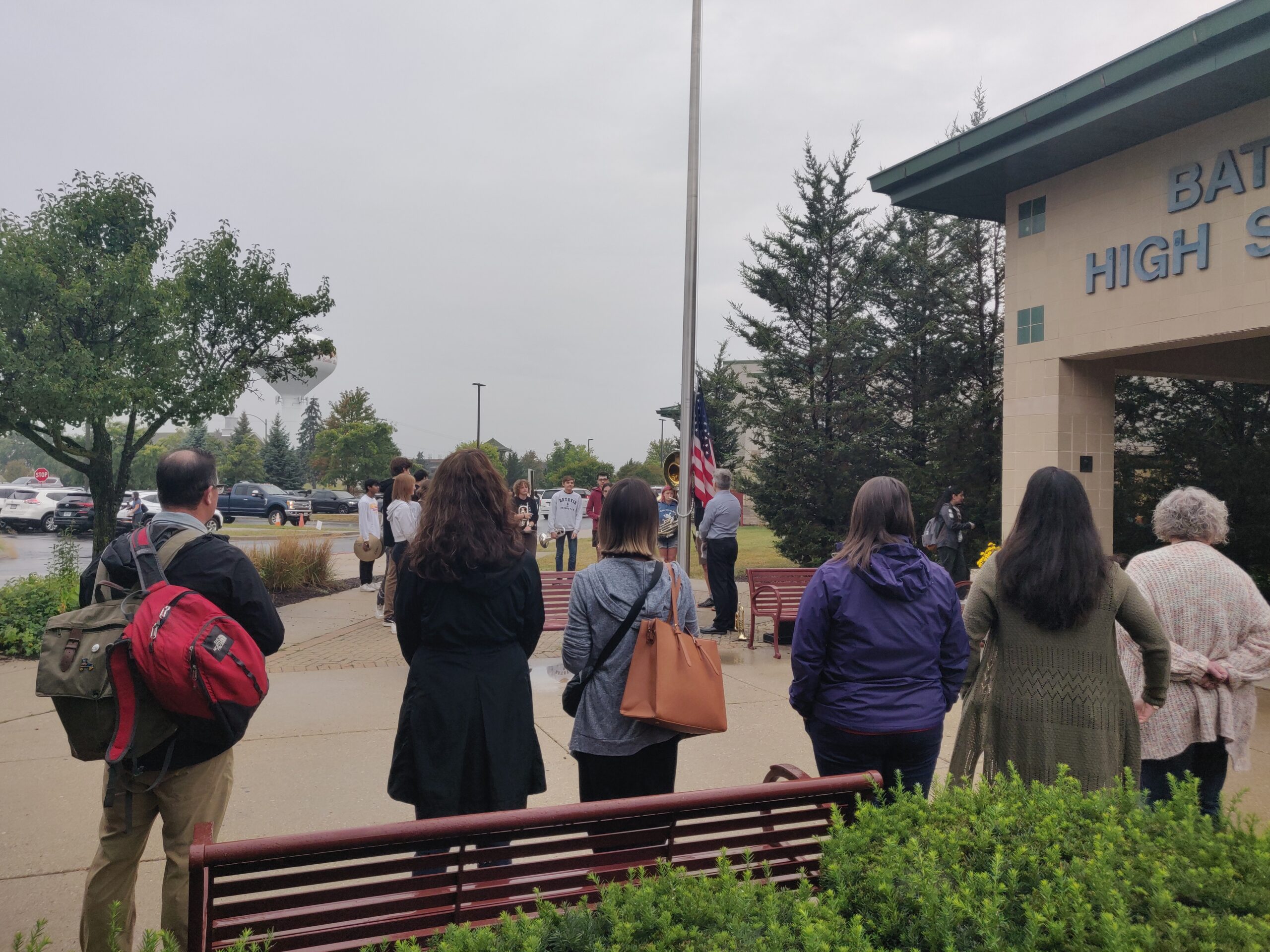 <p>Raising the Flag to Half-Staff at BHS</p>
